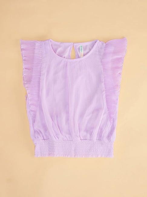 pantaloons junior lavender solid top