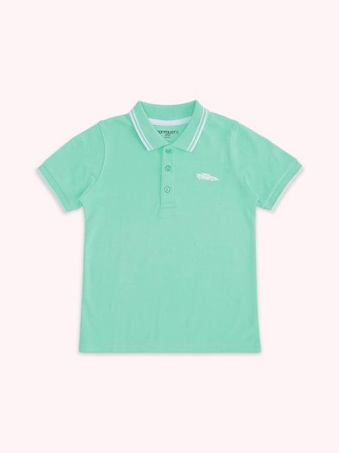 pantaloons junior mint green cotton regular fit polo t-shirt