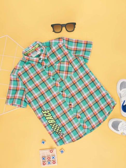 pantaloons junior multicolor cotton chequered shirt