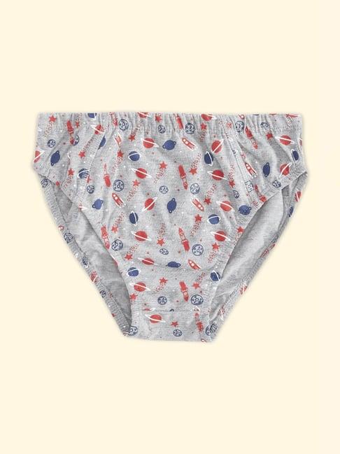 pantaloons junior multicolor cotton printed brief (pack of 3)