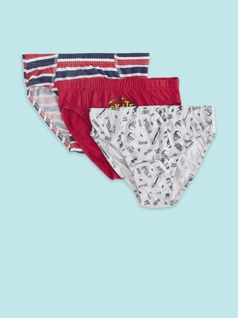 pantaloons junior multicolor cotton printed briefs (pack of 3)