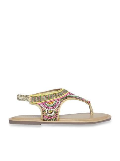 pantaloons junior multicolor t-strap sandals