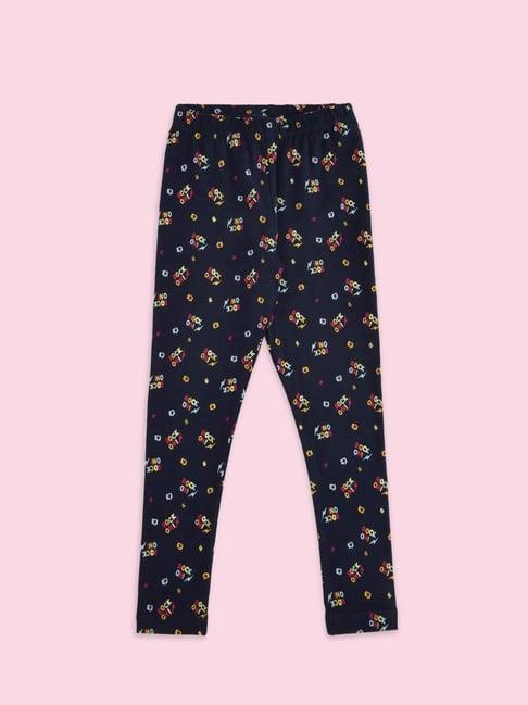 pantaloons junior navy printed leggings