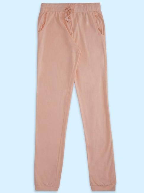 pantaloons junior peach cotton regular fit trackpants