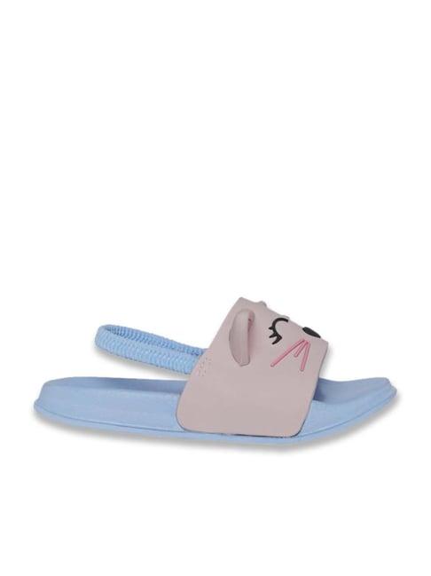 pantaloons junior pink & blue back strap sandals