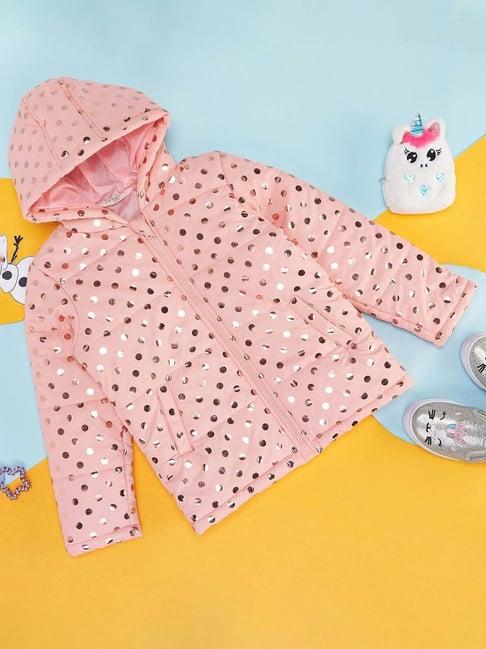 pantaloons junior pink printed full sleeves jacket