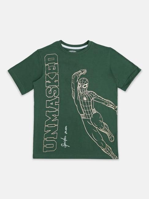 pantaloons junior sage green printed t-shirt