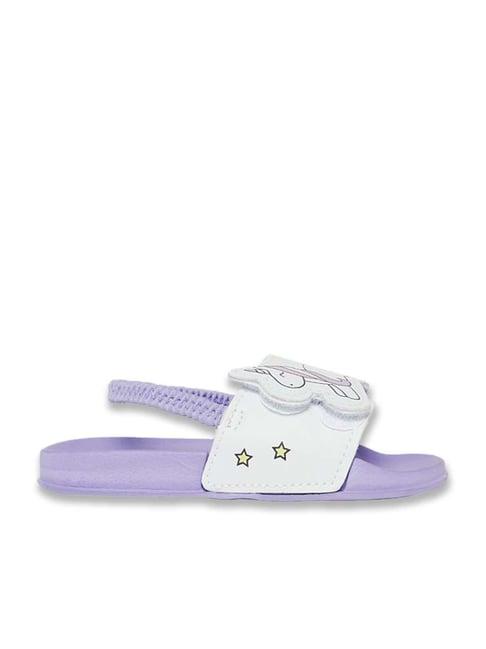 pantaloons junior white & blue back strap sandals