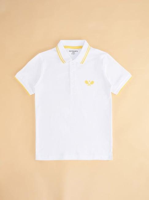 pantaloons junior white solid polo t-shirt