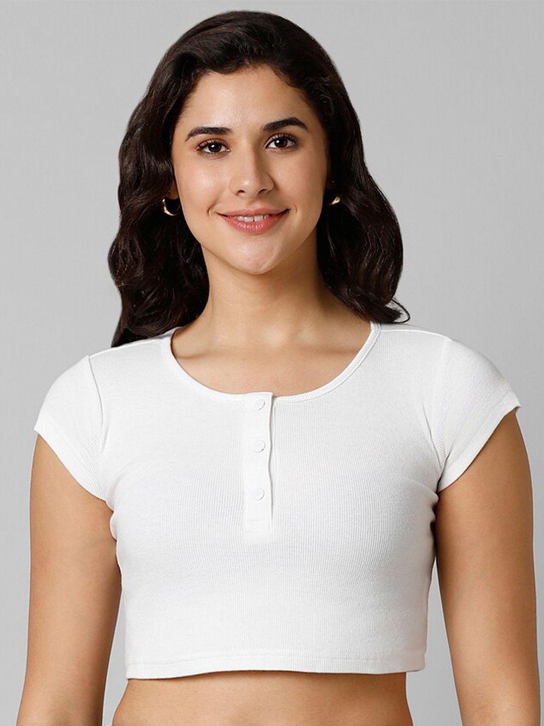 pantaloons round neck fitted crop top