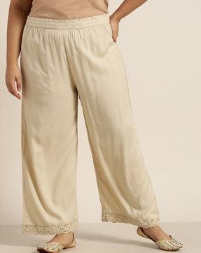 pants with lace hems
