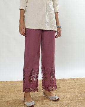 pants with lace hems