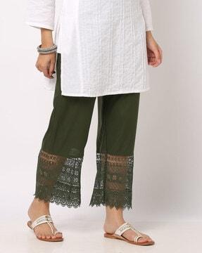 pants with lace hems