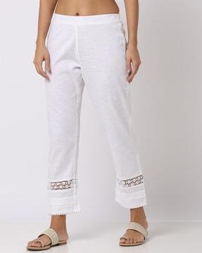 pants with lace inserts