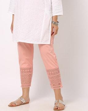 pants with lace panel