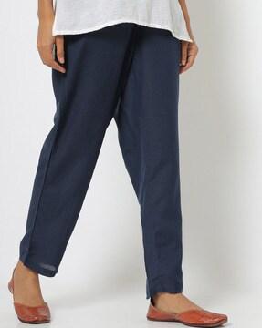 pants with semi-elasticated waist