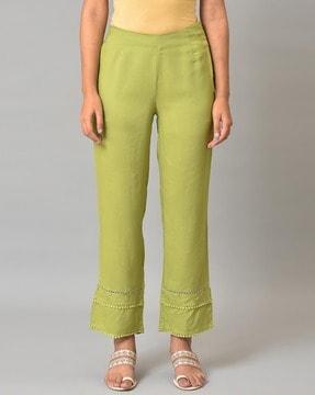 pants with semi-elasticated waist