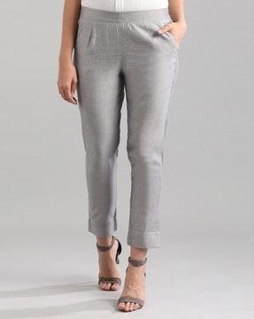 pants with semi-elasticated waist