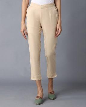 pants with semi-elasticated waist