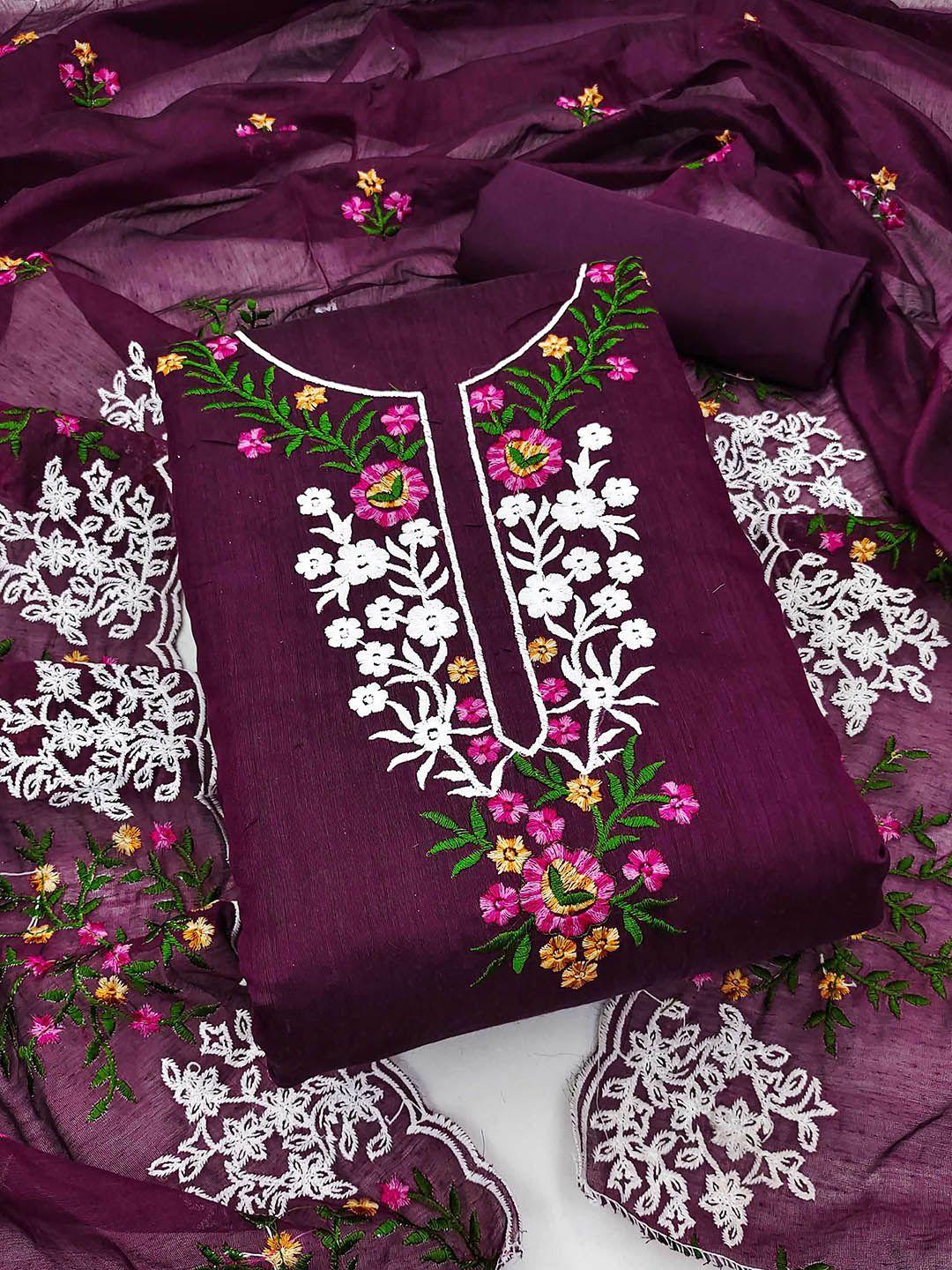 panzora embroidered unstitched dress material