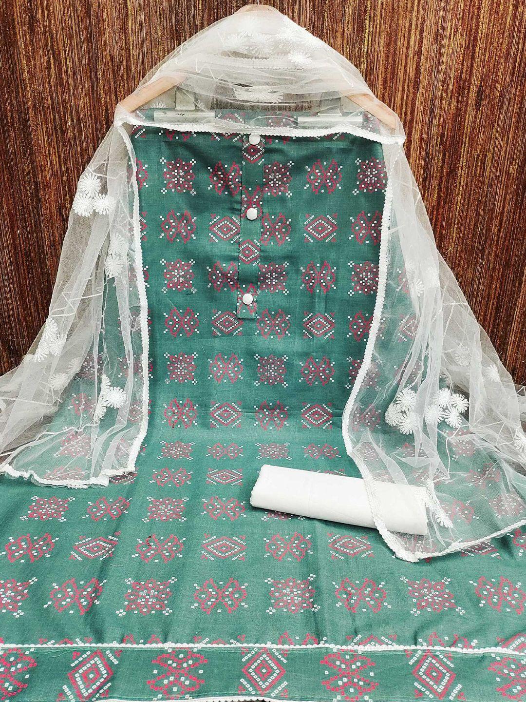 panzora bandhani printed unstitched dress material