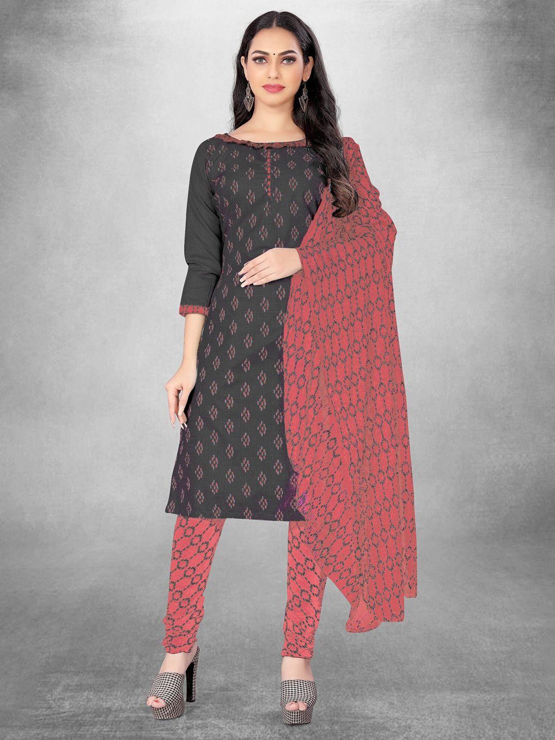 panzora geometric printed cotton unstitched dress material