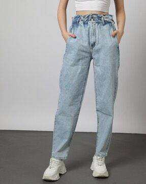 paper bag waist slouch denim