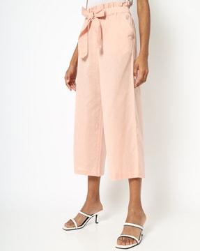 paperbag waist culottes with bow