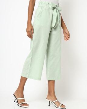 paperbag waist culottes with bow