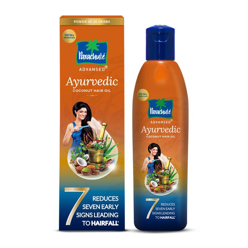 parachute advansed ayurvedic coconut hair oil,hair fall control,reduces dandruff & split end