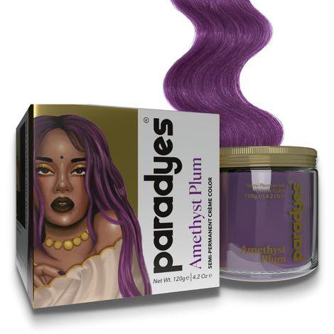 paradyes ammonia free amethyst plum semi-permanent hair color (120 g)