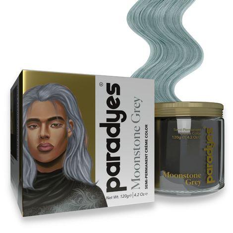 paradyes ammonia free moonstone grey semi-permanent hair color (120 g)