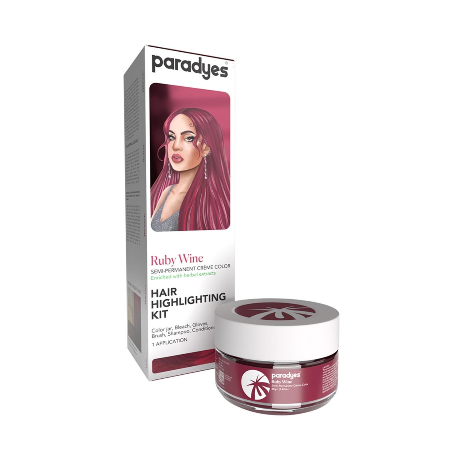 paradyes hair highlighting kit - ruby wine (100g)