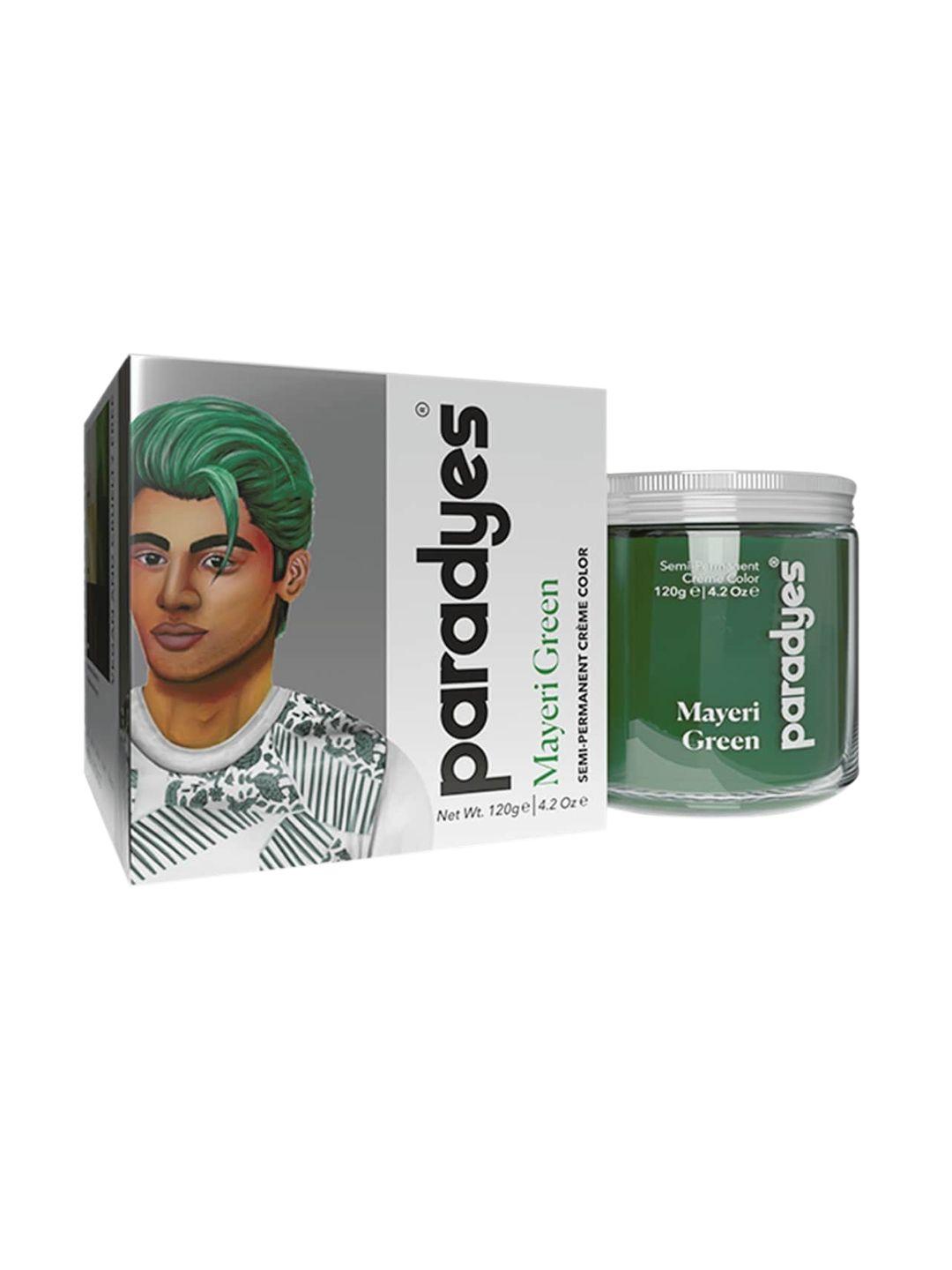 paradyes ammonia free semi-permanent creme hair color 120 g - mayeri green