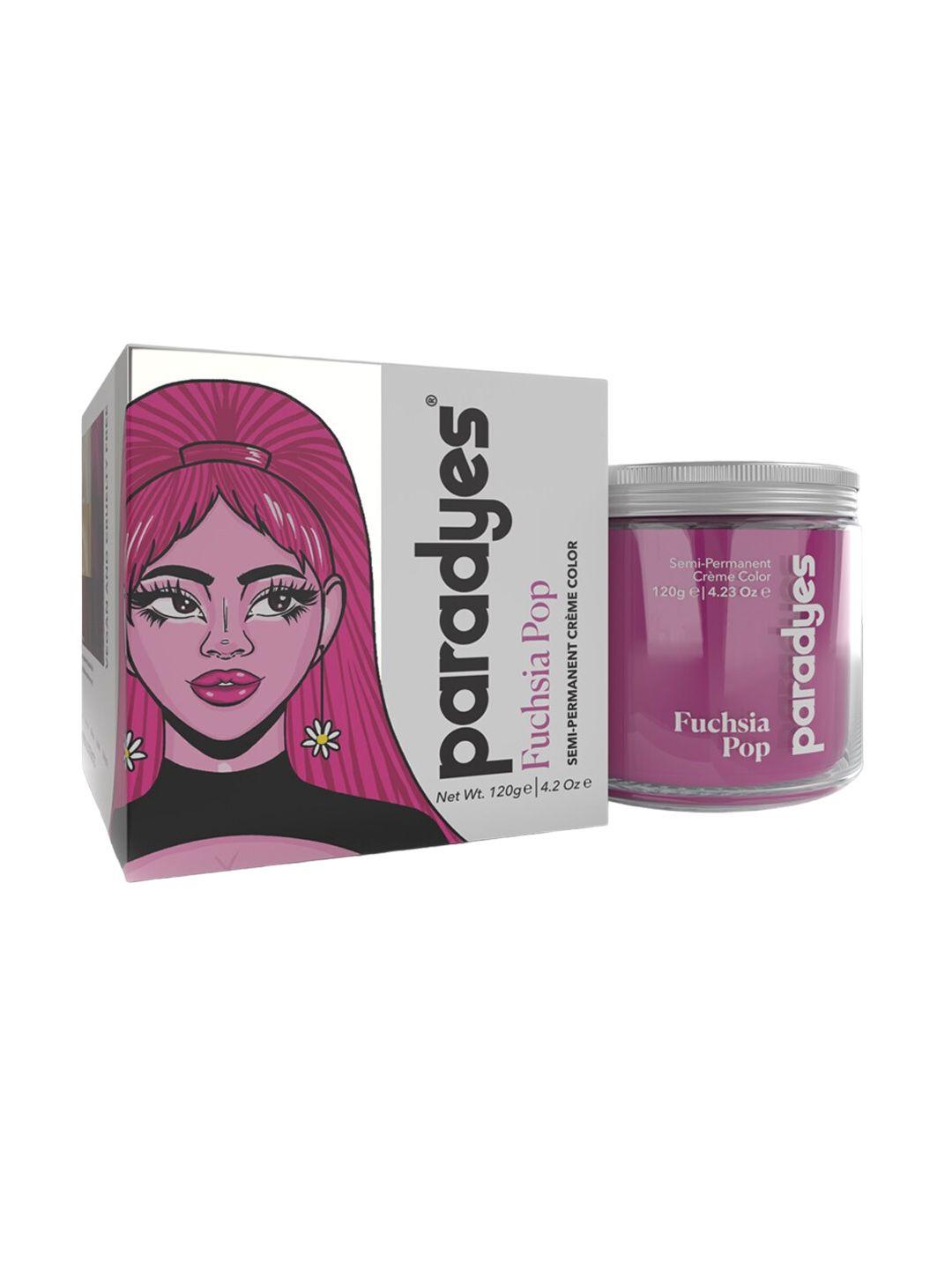 paradyes ammonia free semi-permanent creme hair color 120g - fuchsia pop