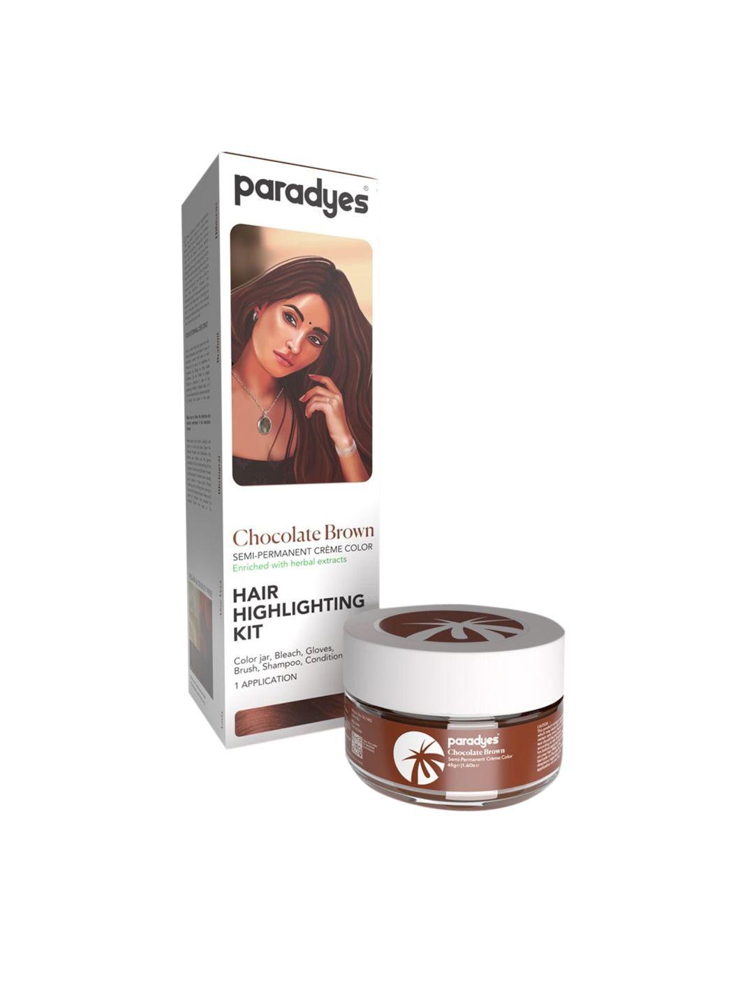 paradyes semi-permanent hair color highlighting kit 100g - chocolate brown