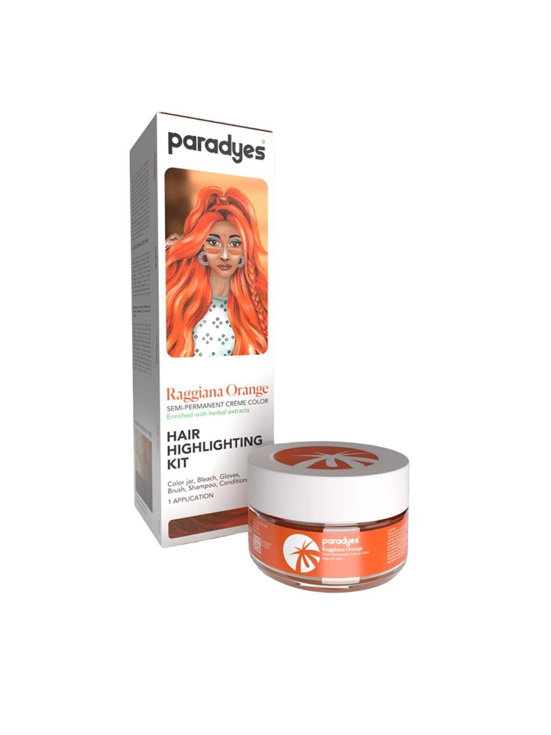 paradyes semi-permanent hair color highlighting kit 100g - raggiana orange