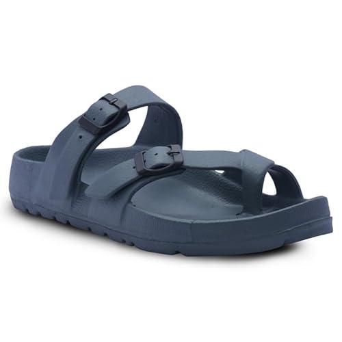 paragon men's grey sliders | trendy sliders with cushioned & durable anti-skid construction | waterproof & lightweight, perfect for everyday casual wear