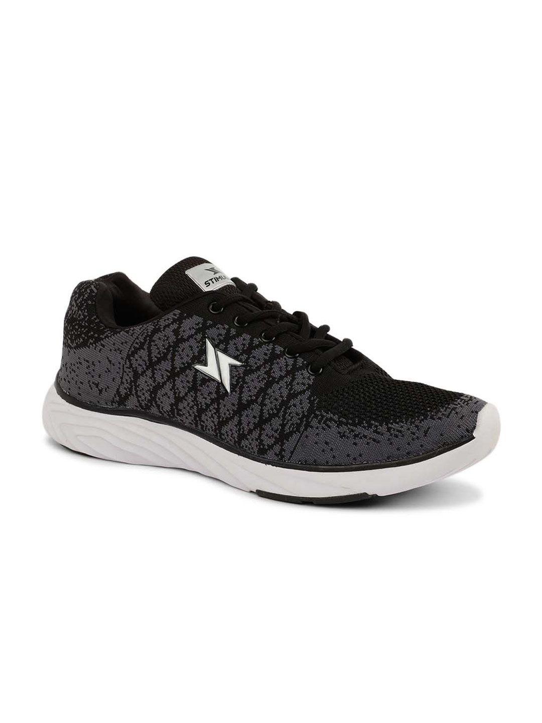 paragon men black & grey woven design sneakers