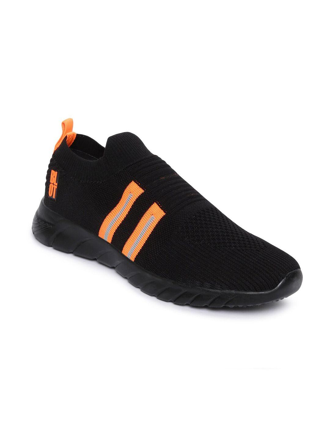 paragon men black & orange running shoes
