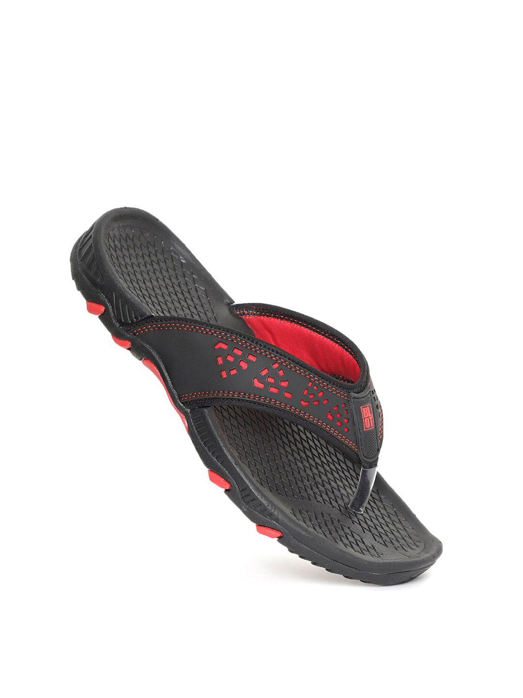 paragon men black & red rubber thong flip-flops