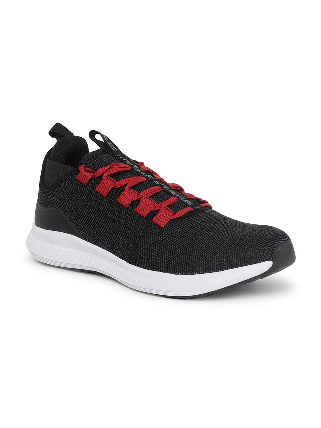 paragon men black & red woven design casual sneakers