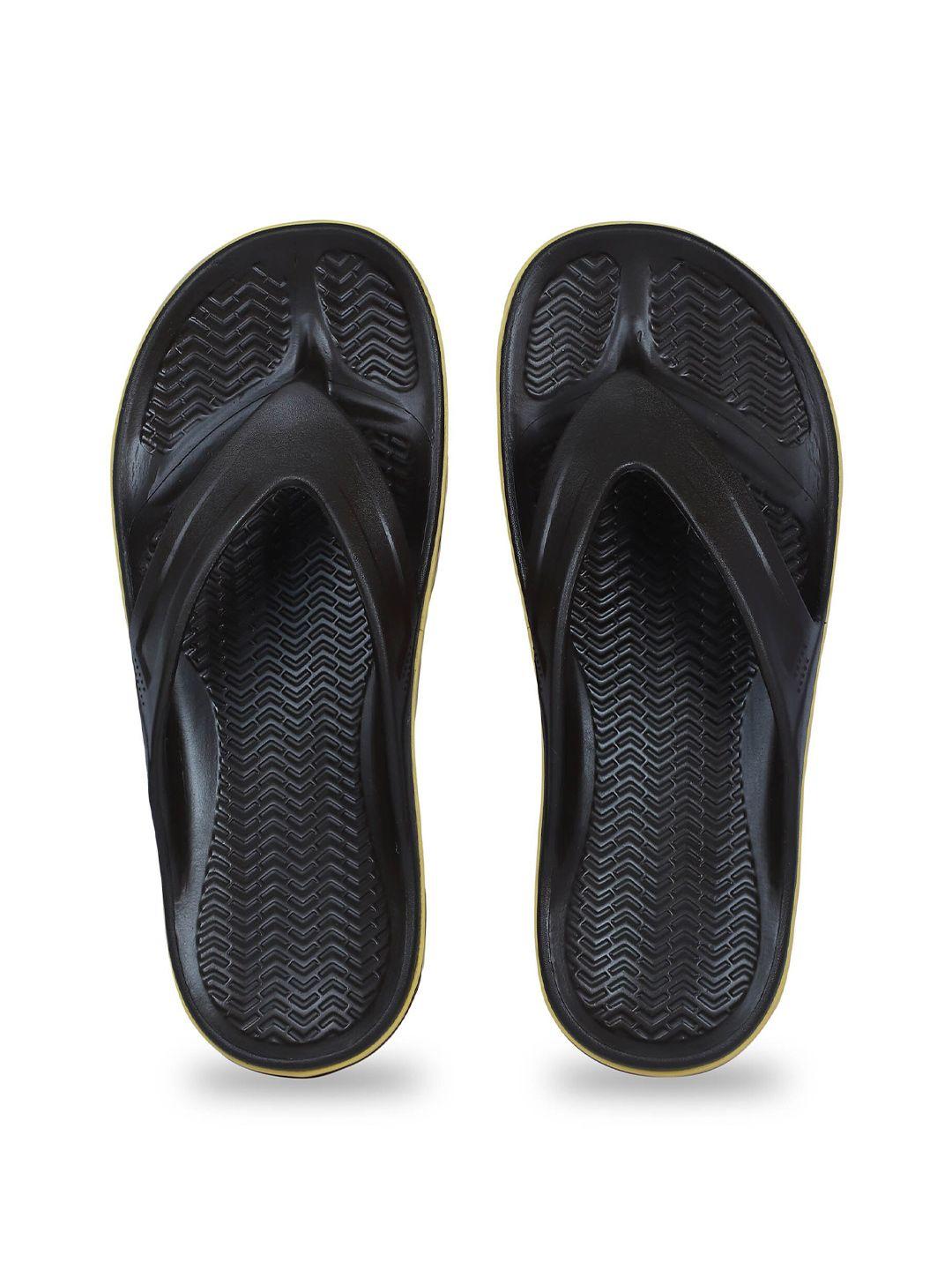 paragon men brown & yellow rubber thong flip-flops