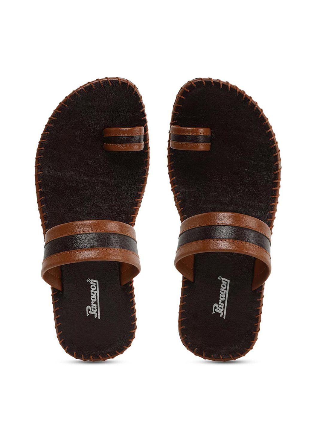 paragon men brown tan slip-on comfort sandals