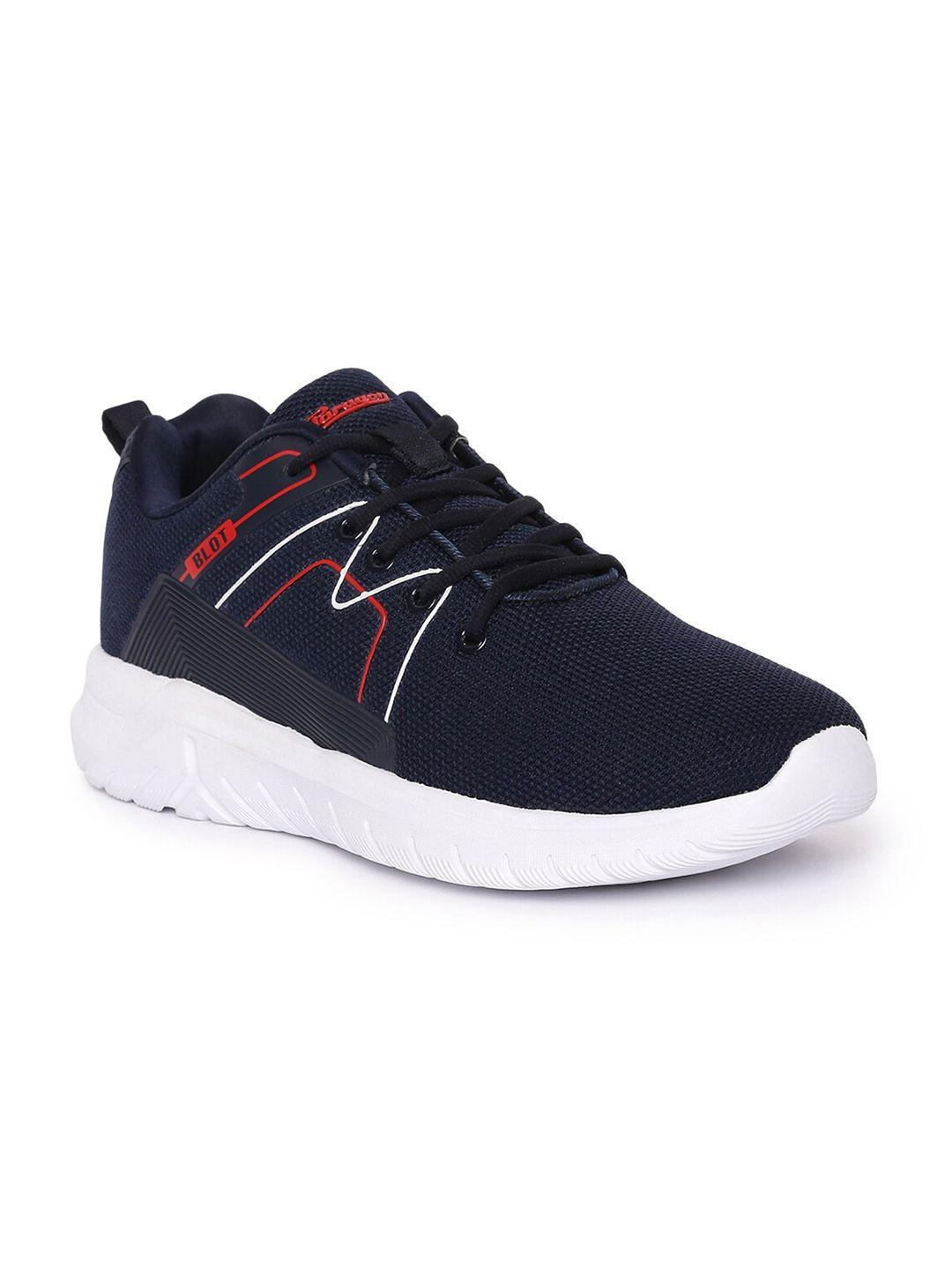 paragon men navy blue mesh running non-marking shoes