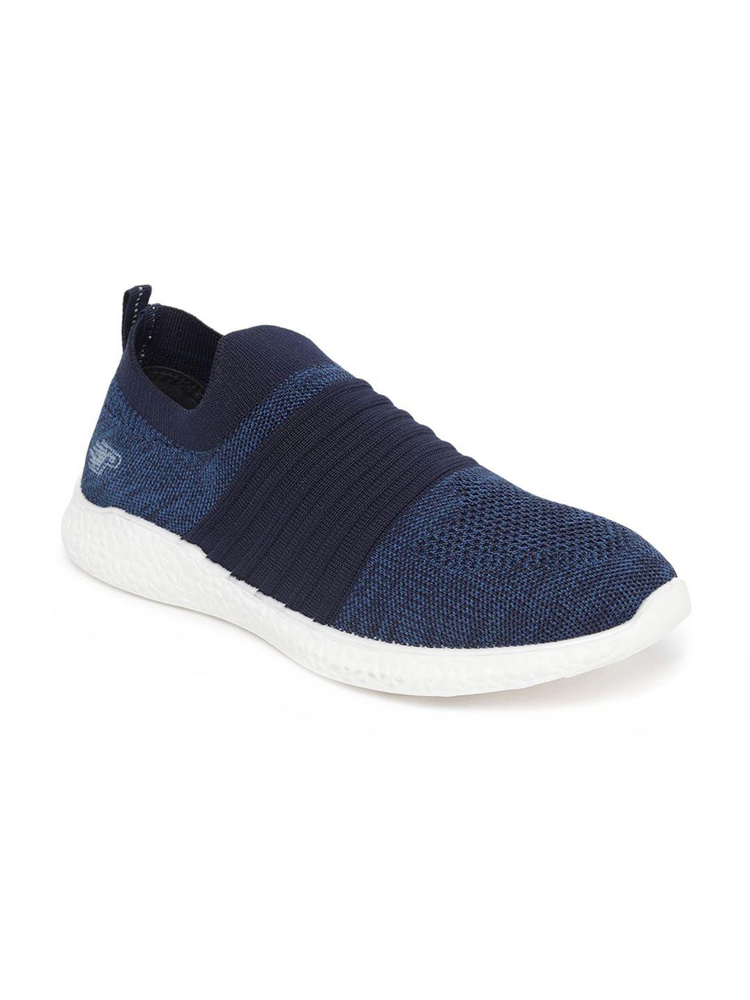 paragon men navy blue woven design slip-on sneakers