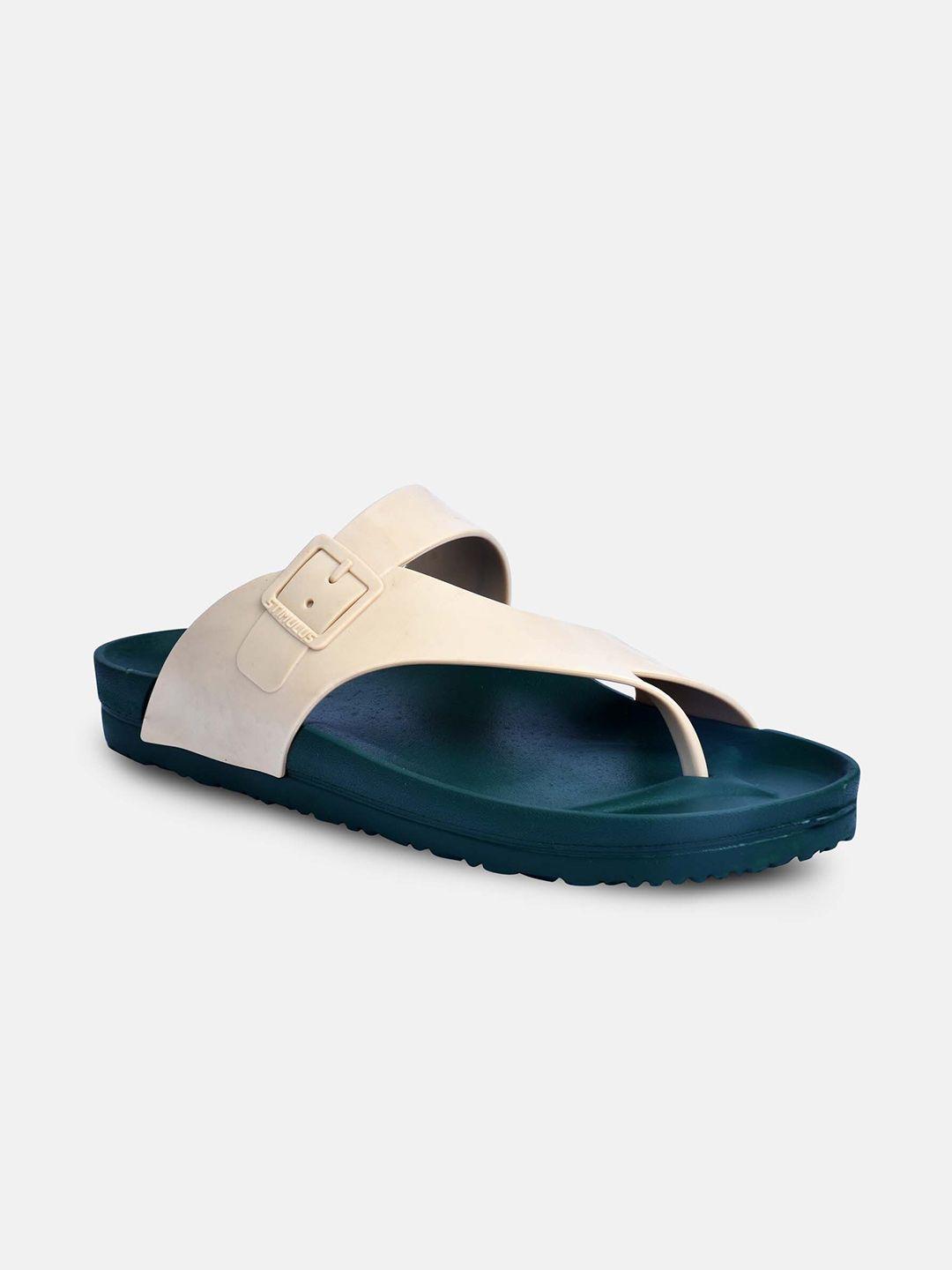 paragon men olive green & white comfort sandals