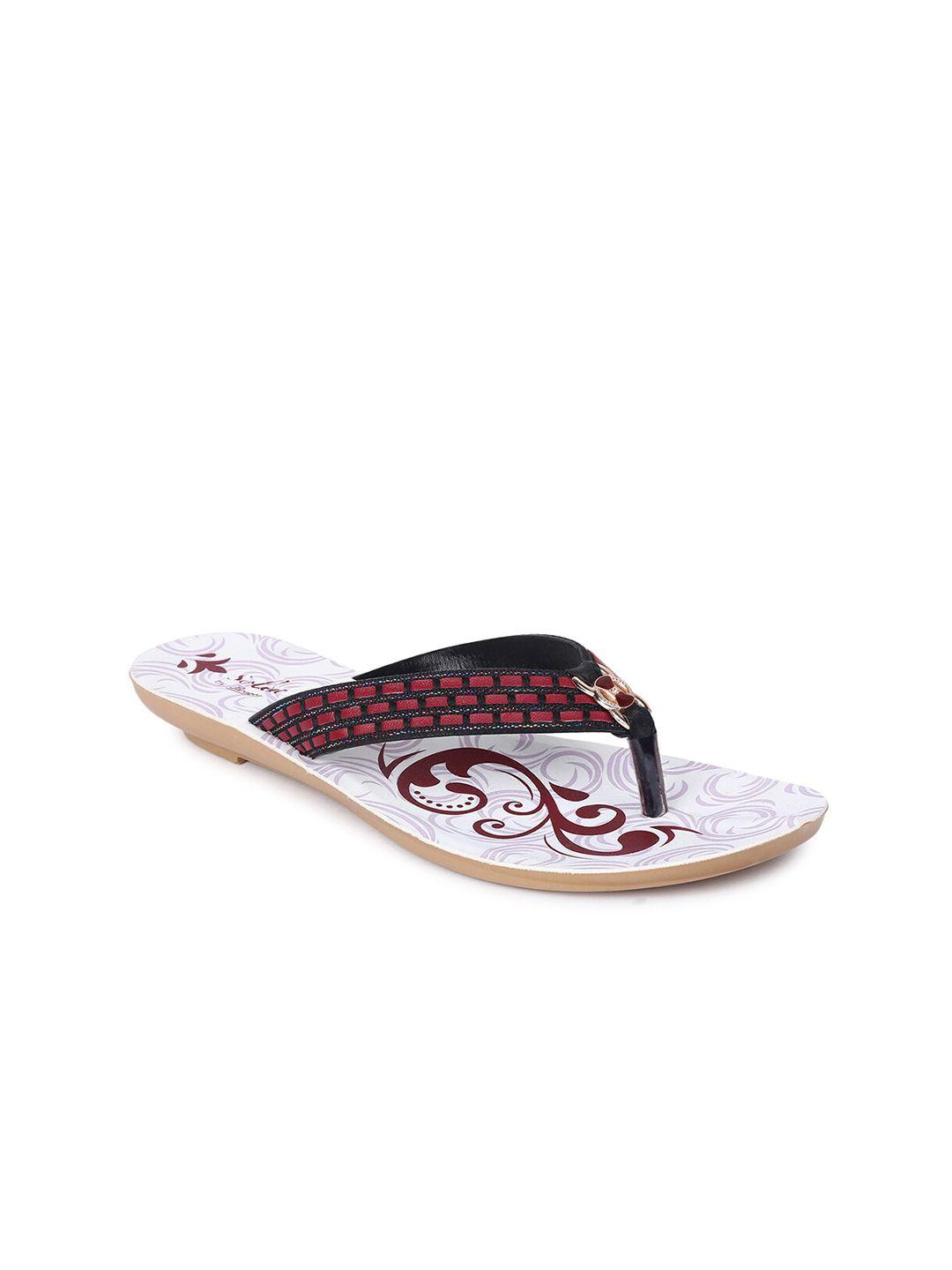 paragon women red & white flip flops