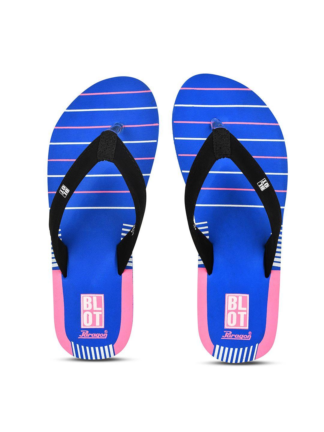 paragon women striped rubber thong flip-flops