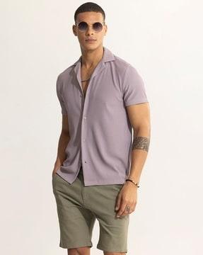 parallel ribbed boxy fit shirt